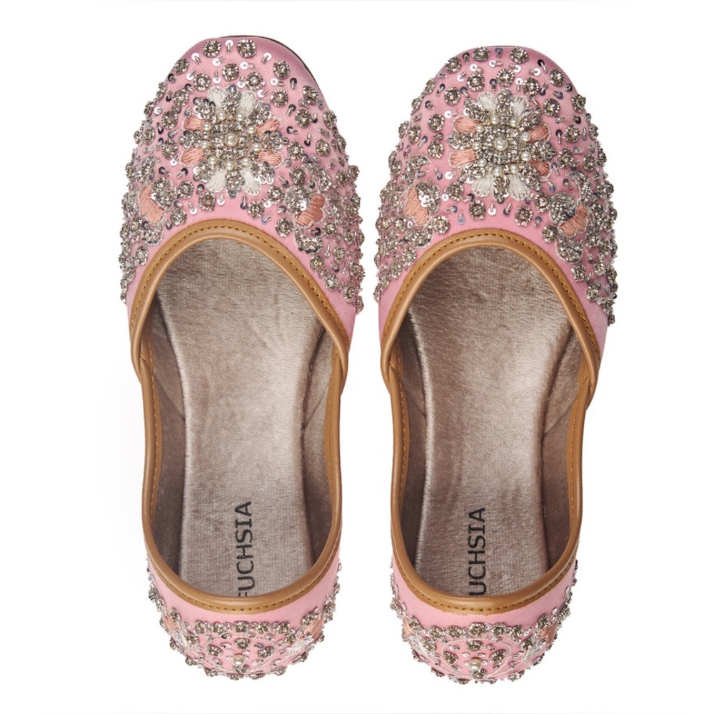Pink Embellished Flats Worn Once